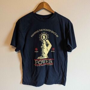 Obey Graphic T-Shirt Mens Medium Navy Blue Fighting The Power Since 89 Tee